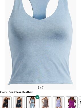 Light Blue Racerback Tank Top - Sea Glass Heather
